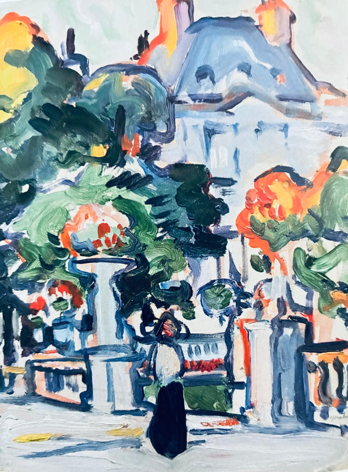 Painting by SJ Peploe of Luxembourg Gardens from 1910